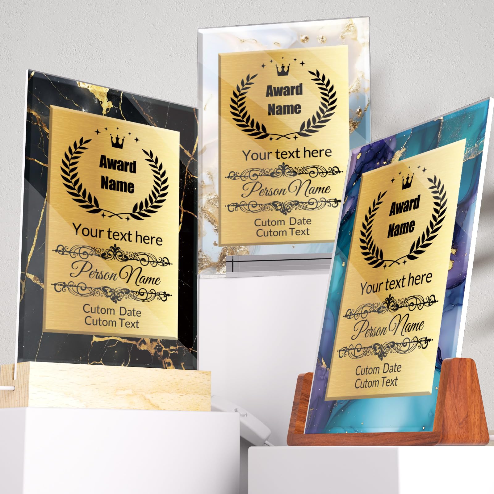 WOCOCN Soccer Trophy,Personalized Acrylic Plaque,Versatile Custom Trophy, Witness Your Moment of Glory, Trophies for Adults, Coworkers,Employees,