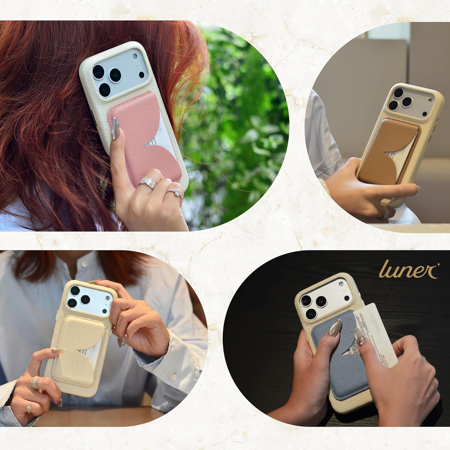 Luner - Eco Leather Magnetic Side-Access Card Wallet Compatible with Magsafe - [for iPhone 16, 15, 14, 13, 12 series] - [Holds 2 cards] - Leafy Green - Image 4