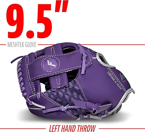 Miniatura 10 de Franklin Sports - Juego de guantes y pelotas de teeball - Meshtek Guantes de teeball y béisbol, espuma - 9.5 pulgadas