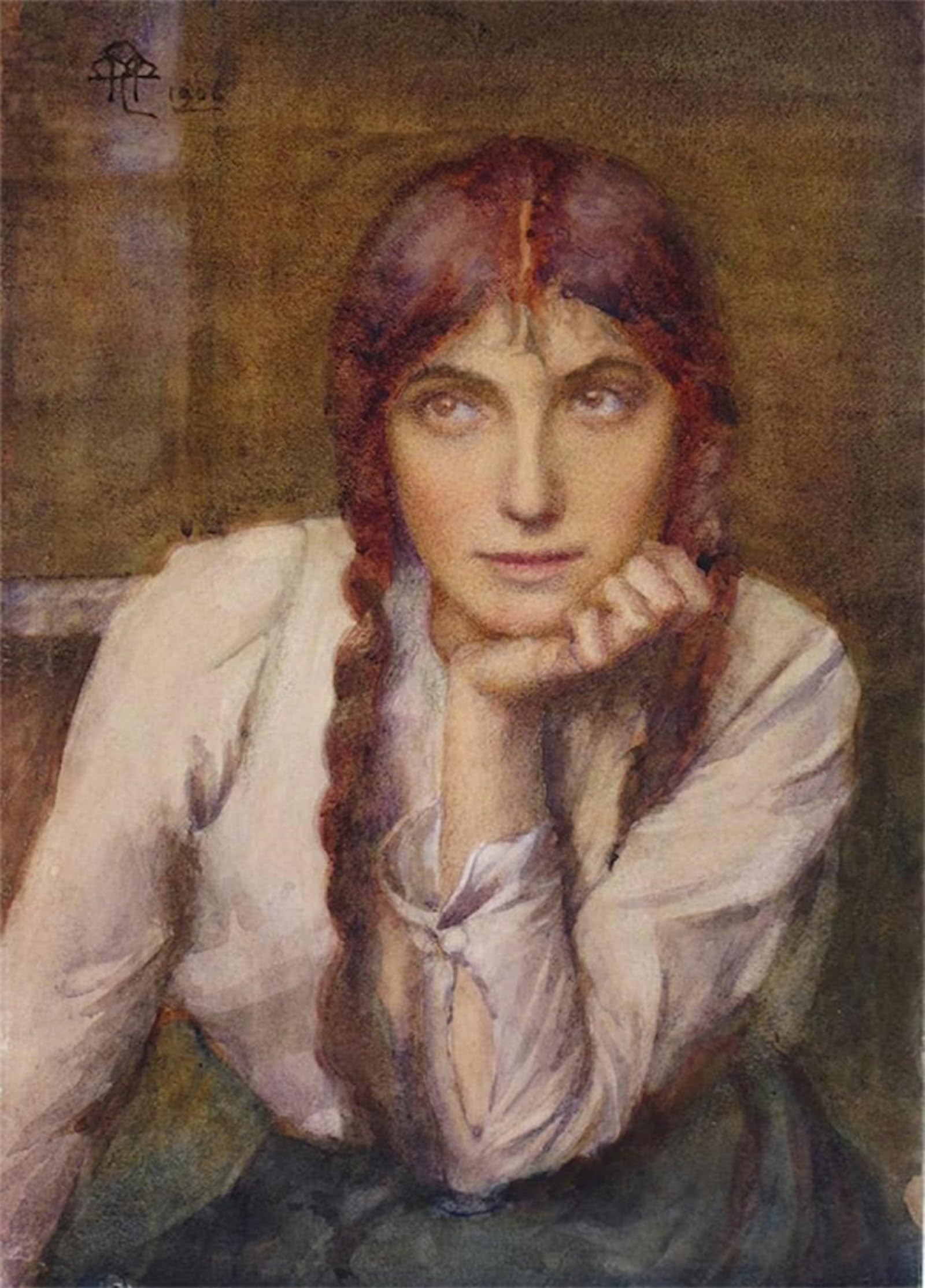 SERENDIPITP Abstract Painting Mural Print Picture Wall Decor Painting Seated Girl Henry Meynell Rheam Vintage Wall Artwork for Home Decor 60x90cm