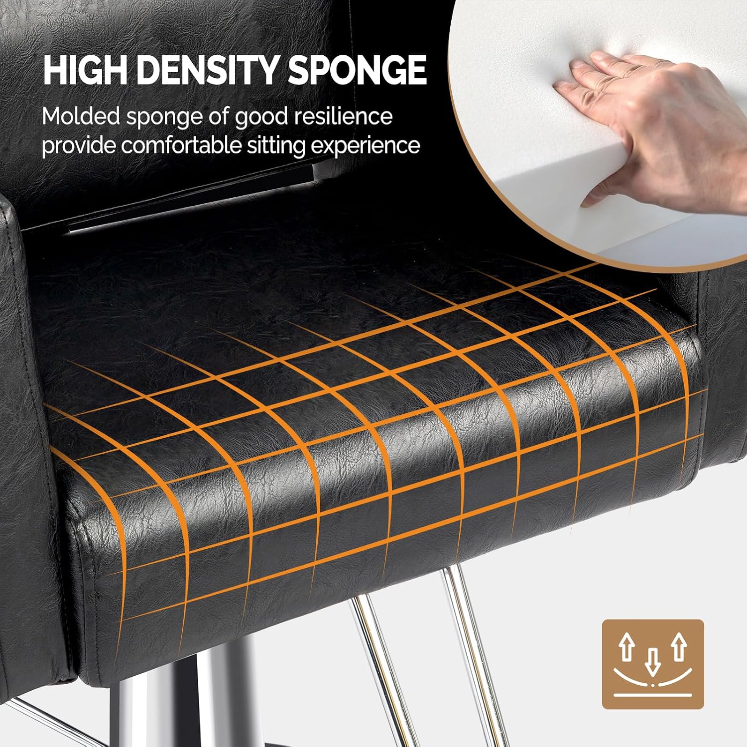 OmySalon Reclining Salon Chair for Hair Stylist, Hair Chair for Threading Waxing Braiding Shampoo Hairdressing, Barber Chairs for Barbershop Beauty Spa