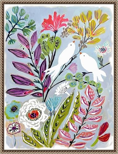 Amanti Art Karen Fields - Lienzo enmarcado para pared, 24 x 18 pulgadas, diseño de pájaro II por Karen Fields, lienzo enmarcado para pared, obras de
