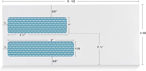 Vista 3 de Aimoh 500#10 Sobres de correo comercial de seguridad de doble ventana – para facturas, declaraciones y documentos legales – Cierre GUMMED, teñido