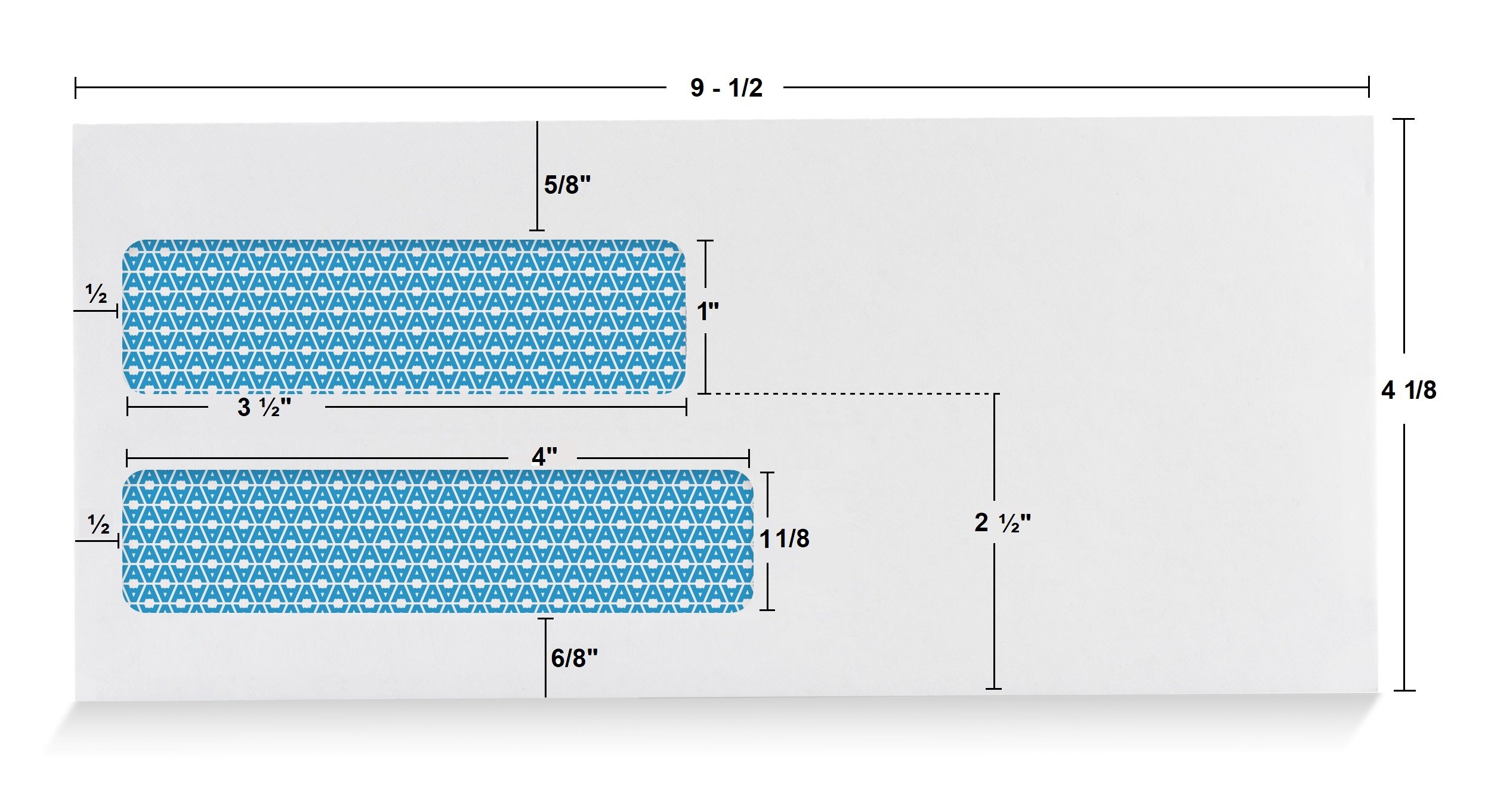 Lot de 500 enveloppes d'expédition de sécurité à double fenêtre – Pour factures, relevés et documents juridiques – Fermeture gommée – Taille 10,9 kg – Blanc – 10,9 kg – 500 pièces (30101)