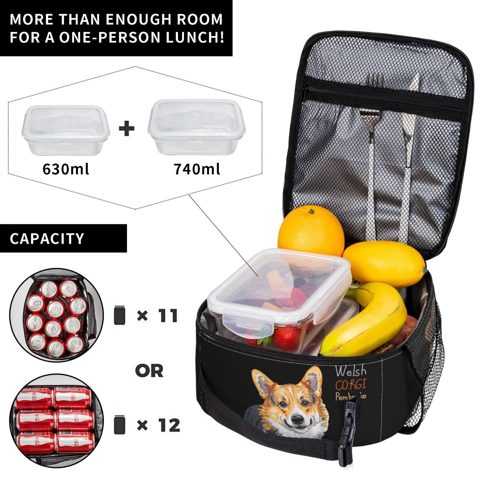 Amazon.co.jp: ランチバッグ 面白い コーギー 保冷 保温 お弁当