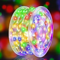 Vista 9 de Luces de Navidad de 262 pies, 800 luces LED para exteriores, alambre transparente para árbol de Navidad con 8 modos impermeables, tira de luces