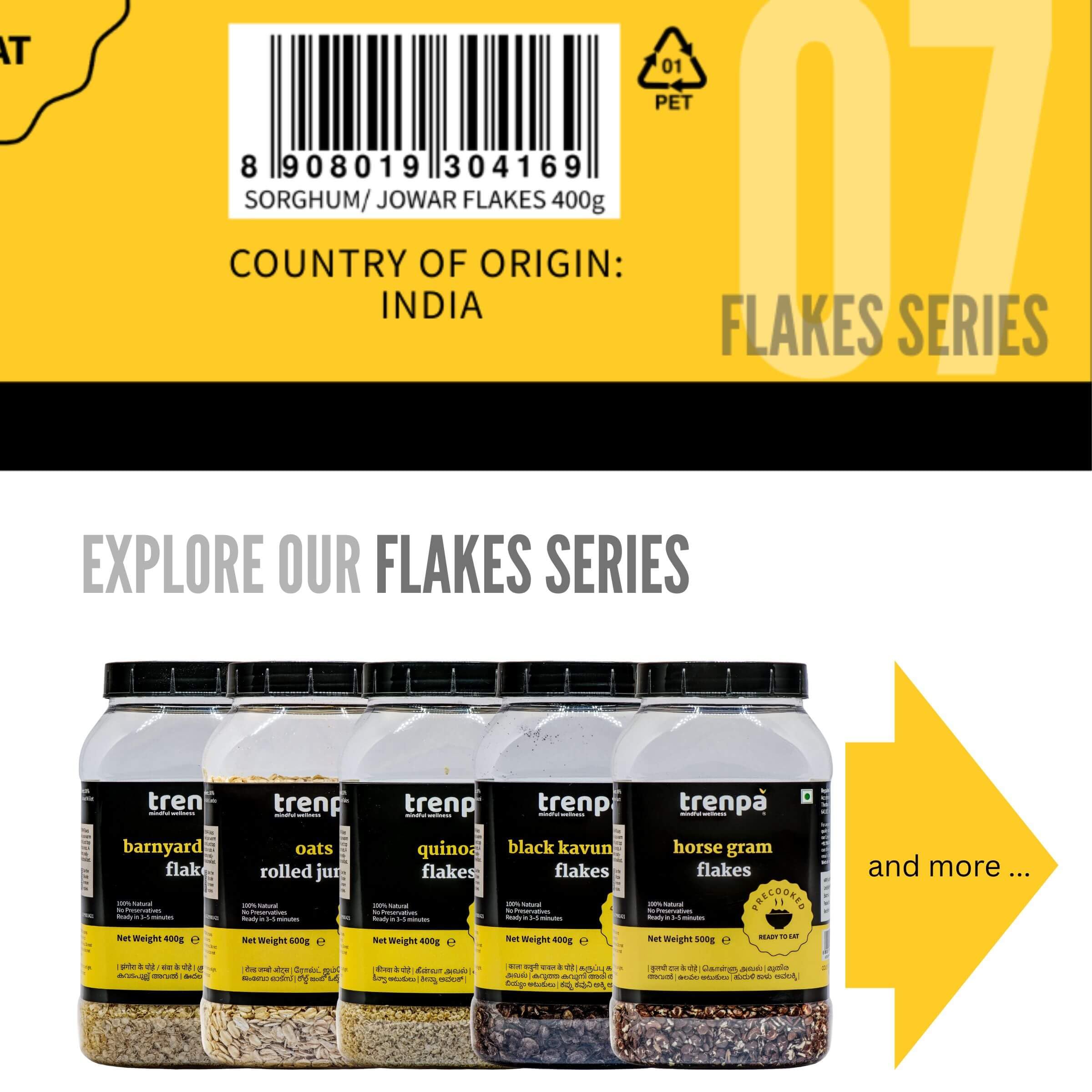 TRENPA Black Kavuni Rice Flakes 400g | Whole Grain | Easy Breakfast & Meal Flakes 4