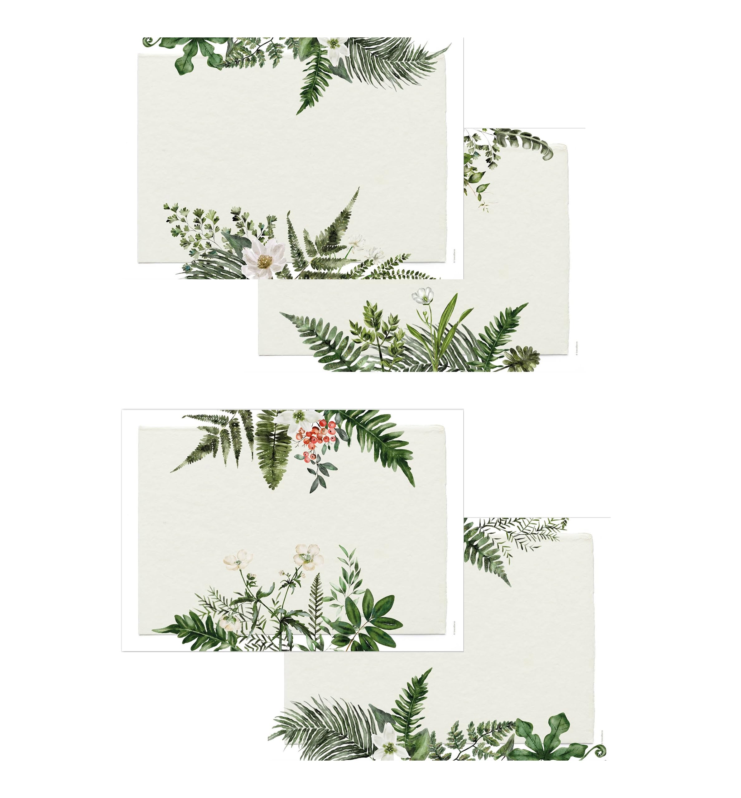 Set de table en papier jetable motif feuillage | Grand format DIN A3