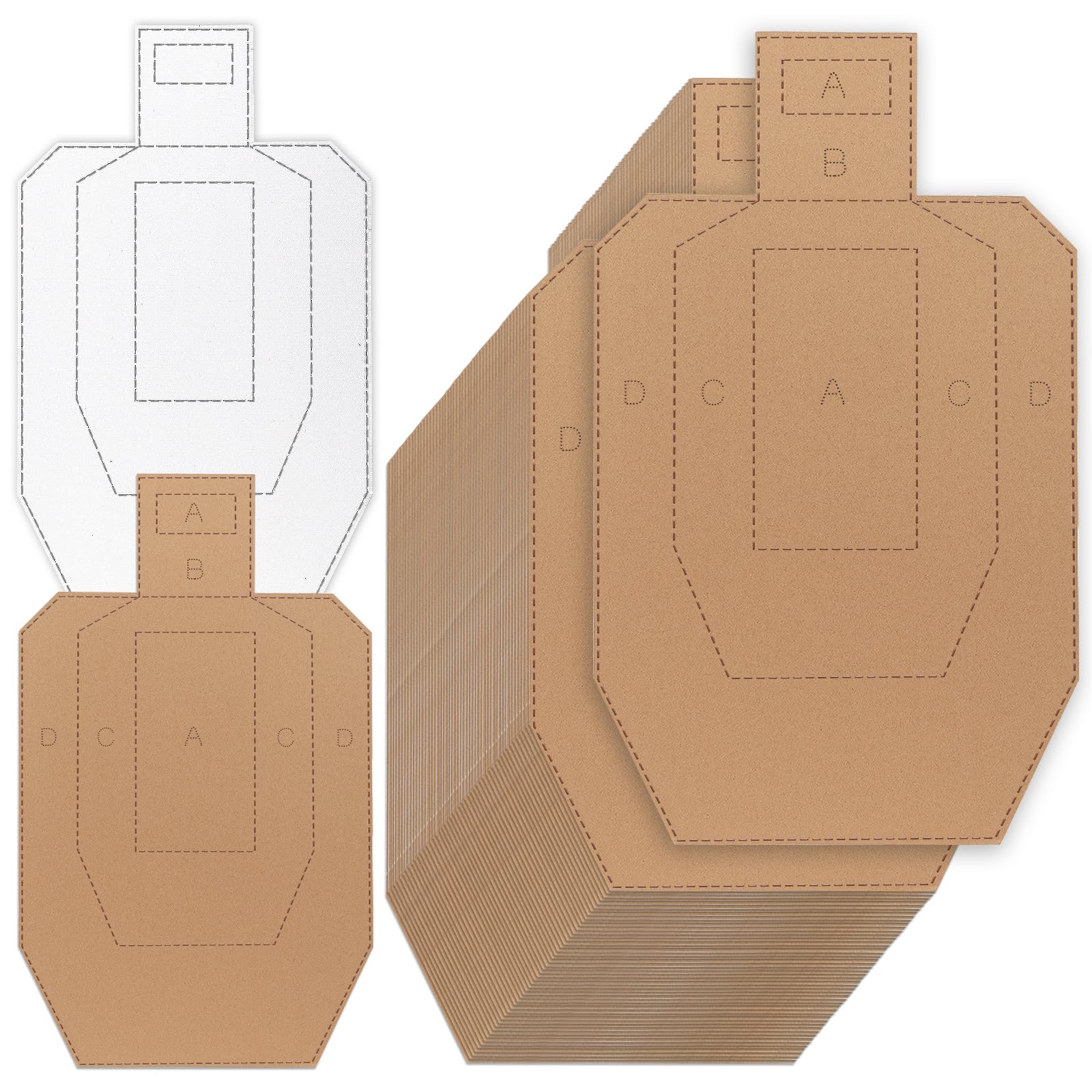 Shooting Targets - Silhouette Tactical Cardboard Targets for Shooting Range Practice Competitions Self-Defense Training