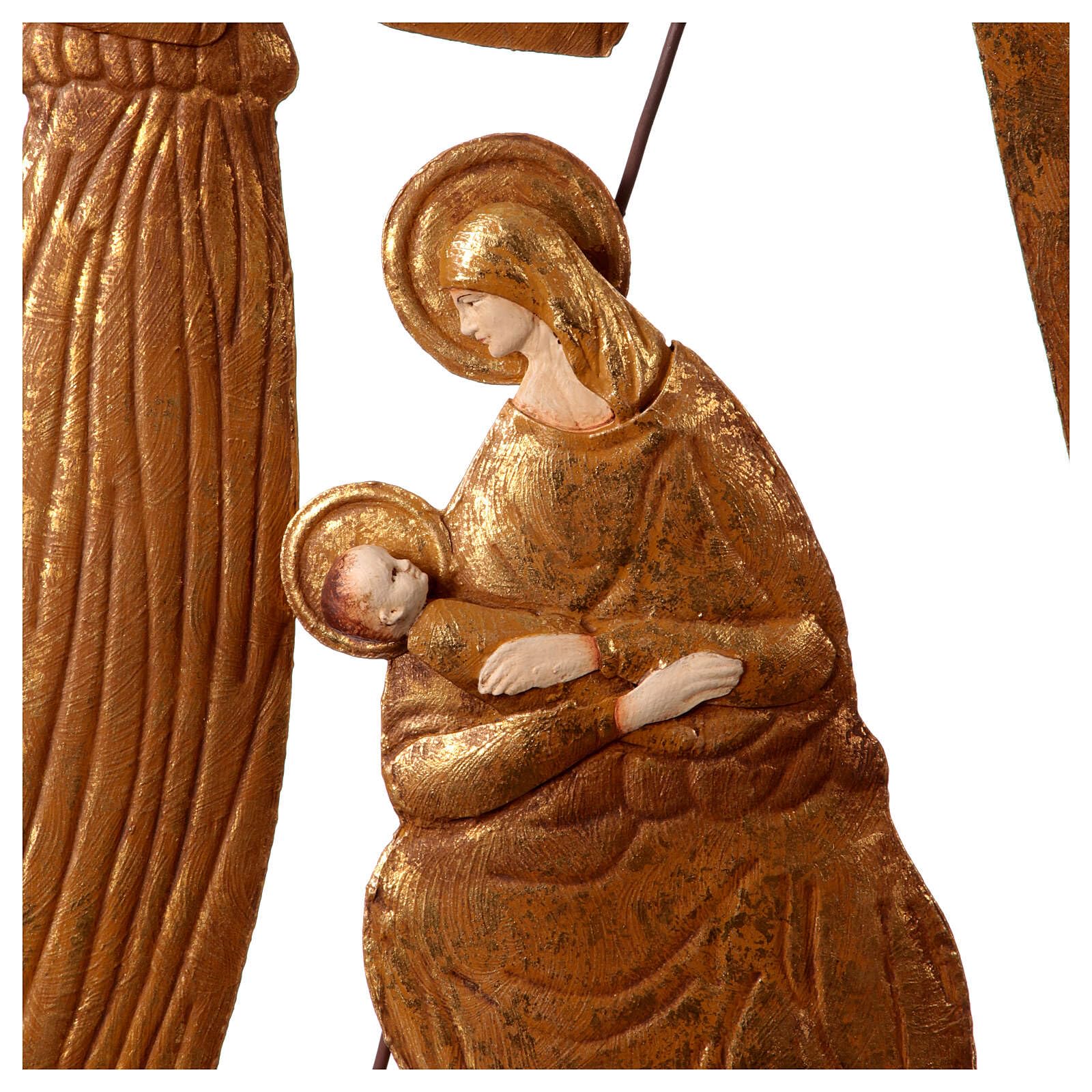 Holyart Nativity with arch, old gold metal, Antique Splendor collection, 80x50x15 cm