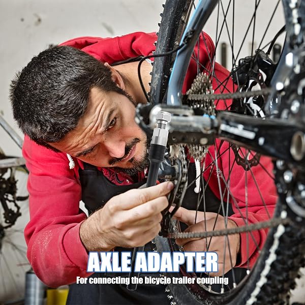 Asse A Innesto Rimorchio Bicicletta,M12 160-178 MM Adattatore Asse Per Bicicletta,Compatibile Con La Maggior Parte Dei Ganci Per Rimorchi Per Biciclette,Con Chiavi A Pedale Esagonali - 5