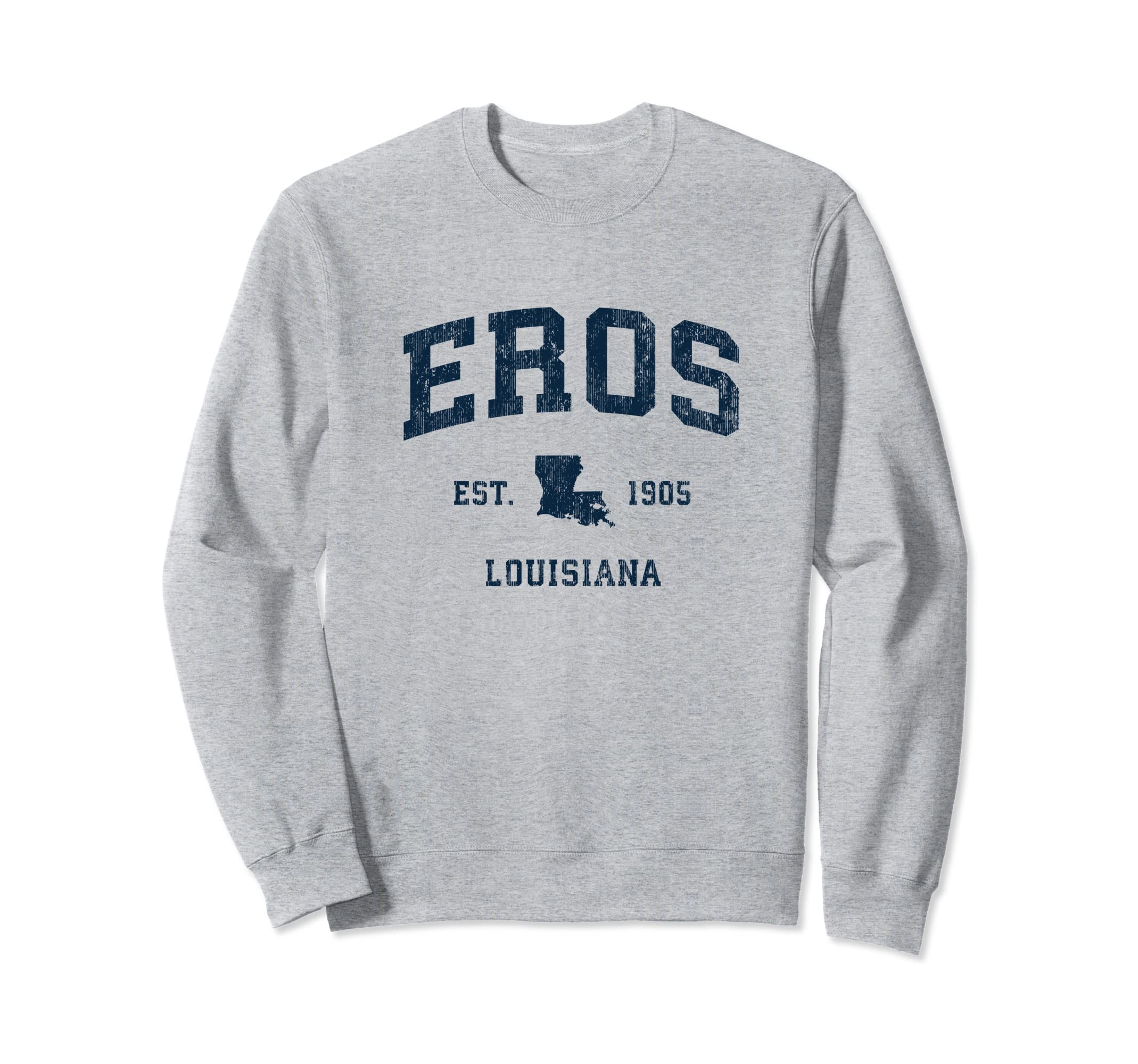 Eros Louisiana LA Vintage Athletic Navy Sports Design Sweatshirt