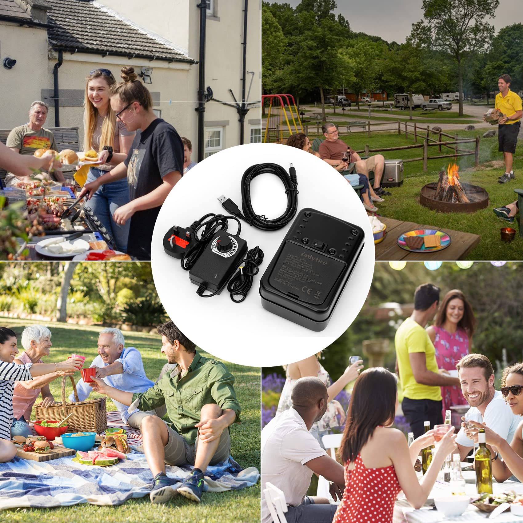 onlyfire Motore per griglia per barbecue regolabile girarrosto Grill Spit Gear Motor DC 3-12V 3.5W per Shish Kebab Spiedo Turner Attrezzature elettriche della griglia Grill Spiedo Girarrosto