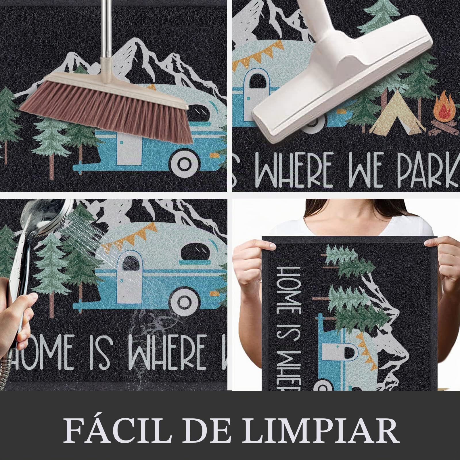 comfoyar Felpudo para Caravana Felpudos Entrada Casa, Alfombrilla Antideslizante Lavable Impermeable, Felpudo de Entrada Alfombra Exterior, Alfombras para Entradas 40 X 60 cm
