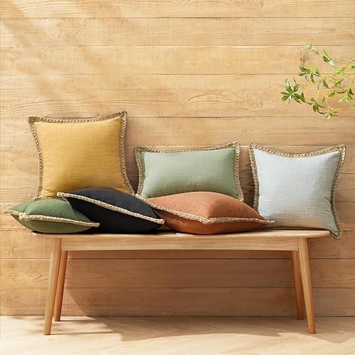 Miniatura 10 de Phantoscope Farmhouse - Fundas de almohada decorativas para exteriores, Poliéster & Mezcla de poliéster, Azul marino, 18" x 18"