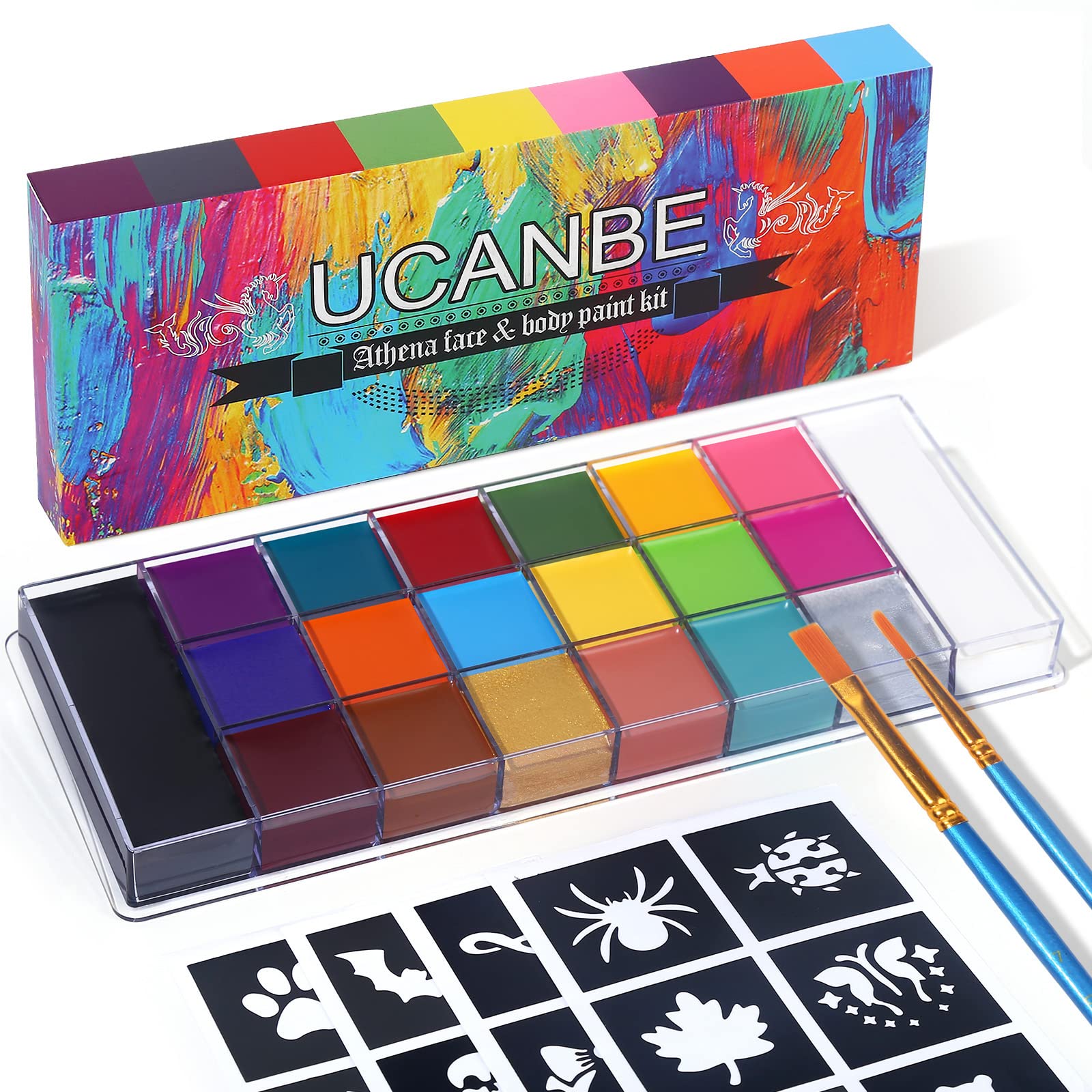 Buy UCANBE Oil Based Face Body Painting Kit Large Deep Pan, 20 Vivid