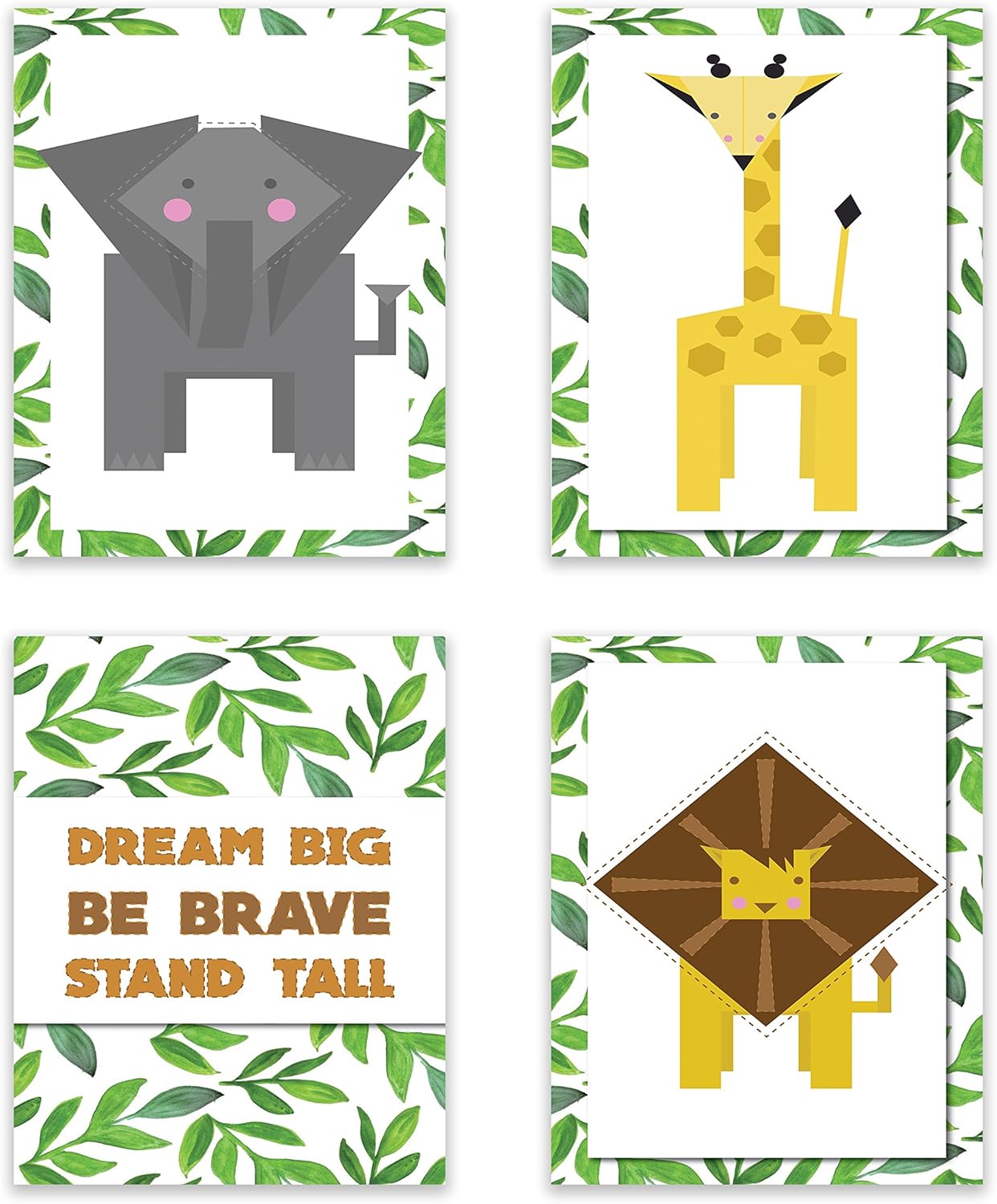 Jungle Animals, Jungle Buddies Print in 11x14, Flower Print