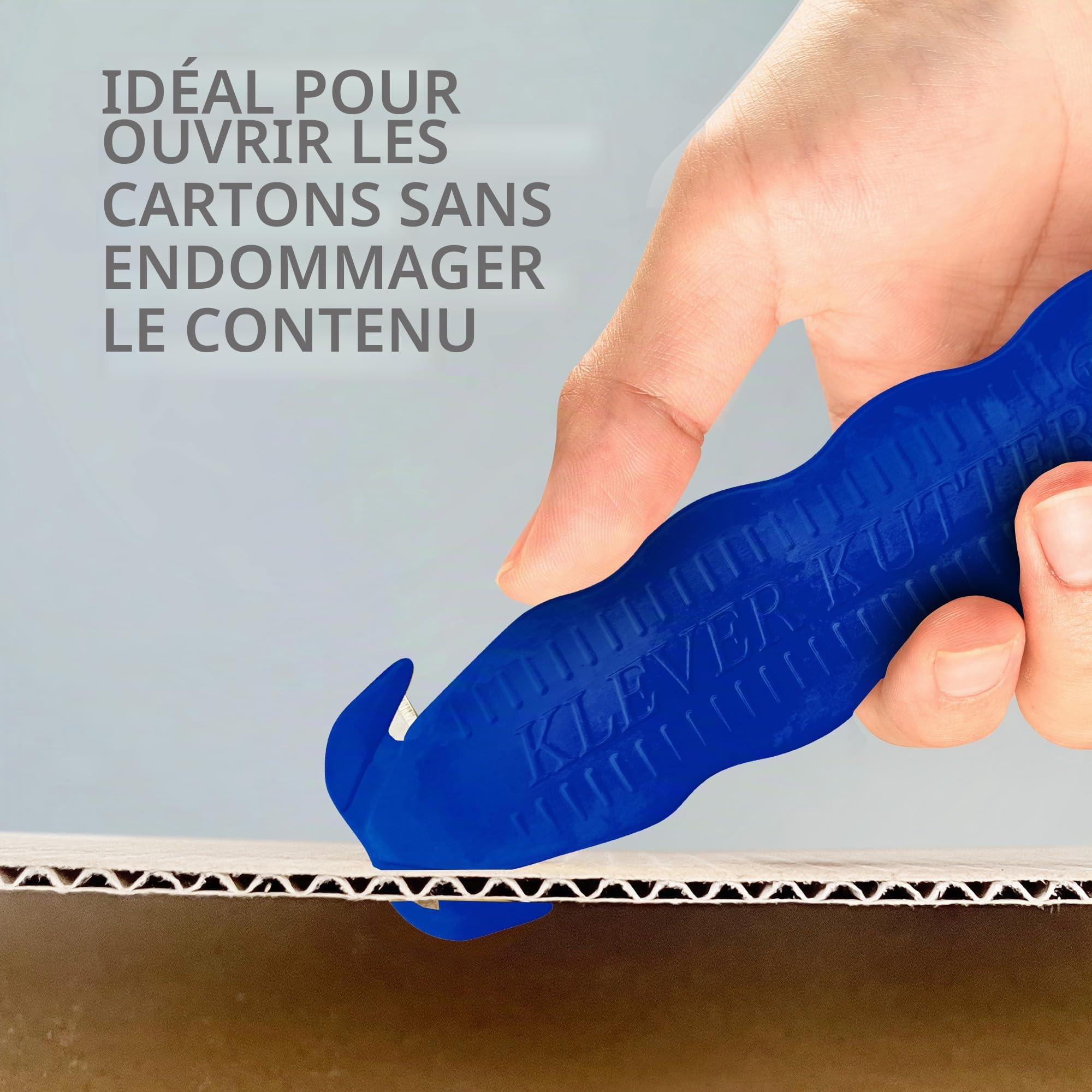 Klever Innovations KCJ-1B Lot de 10 emporte-pièces de sécurité, polymères en plastique avancés, 10 cm, Bleu