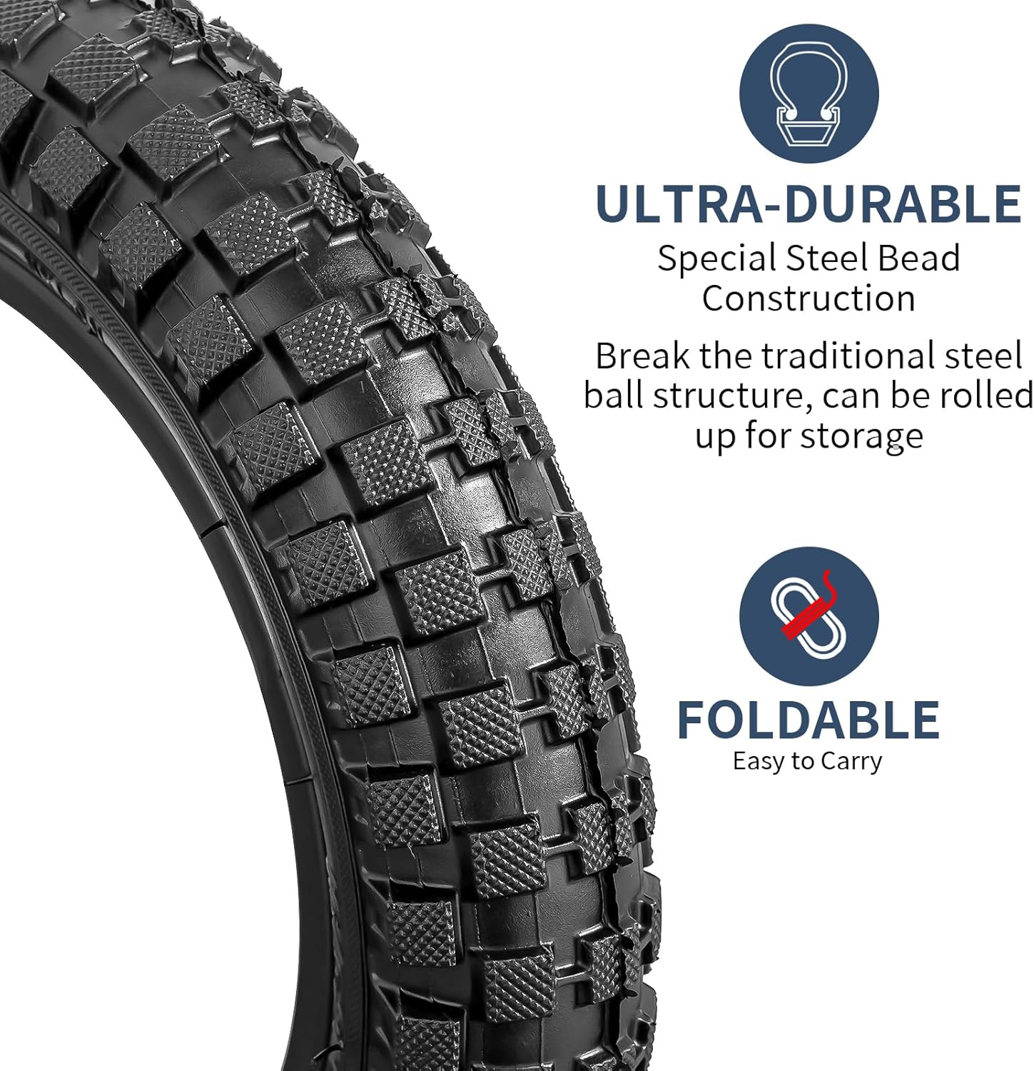 YUNSCM 2-PCS 14" Bike Tires 14x2.40/64-254 Compatible with Mountain Bike 14x2.4 14 x 2.40 Bicycle Tires (Y-1205)