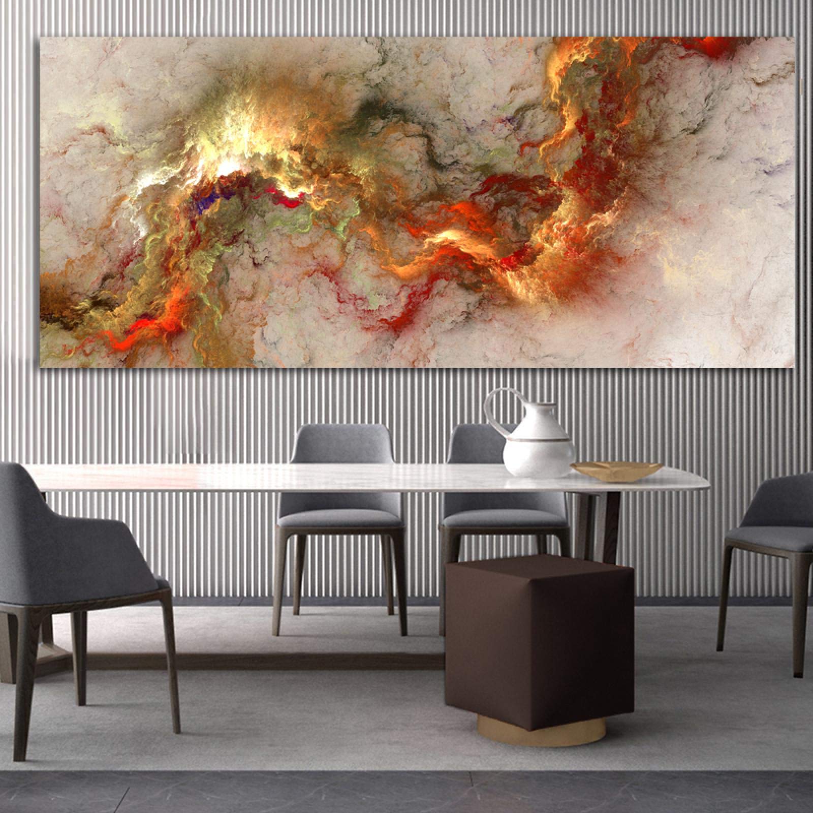 Amazon.co.jp: ポスターとプリントクールな雲抽象絵画オレンジの風景 