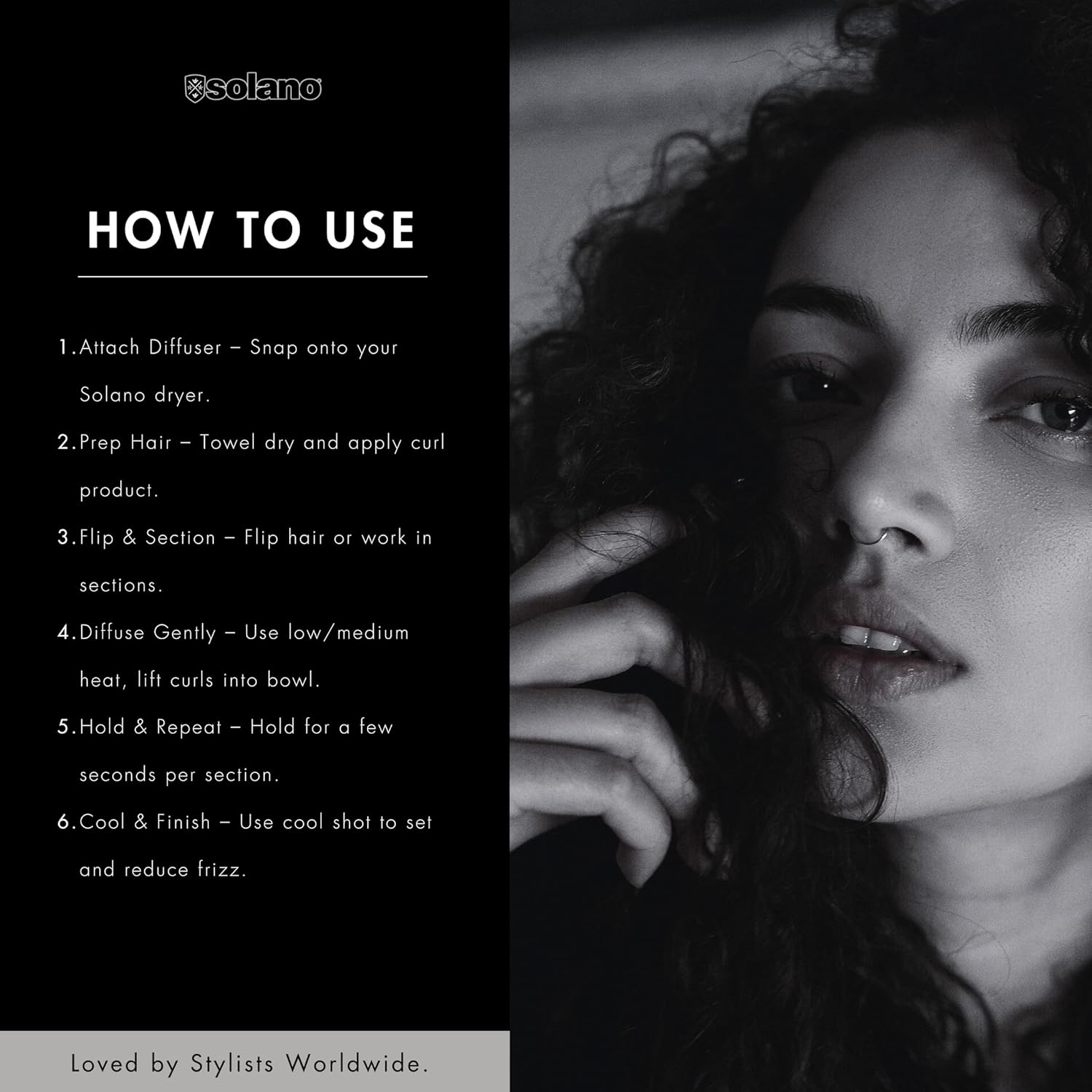 Solano Universal Softstyler Diffuser - Italian Made - Eliminates Frizz - Keeps Texture & Shape of Curls - Creates Volume