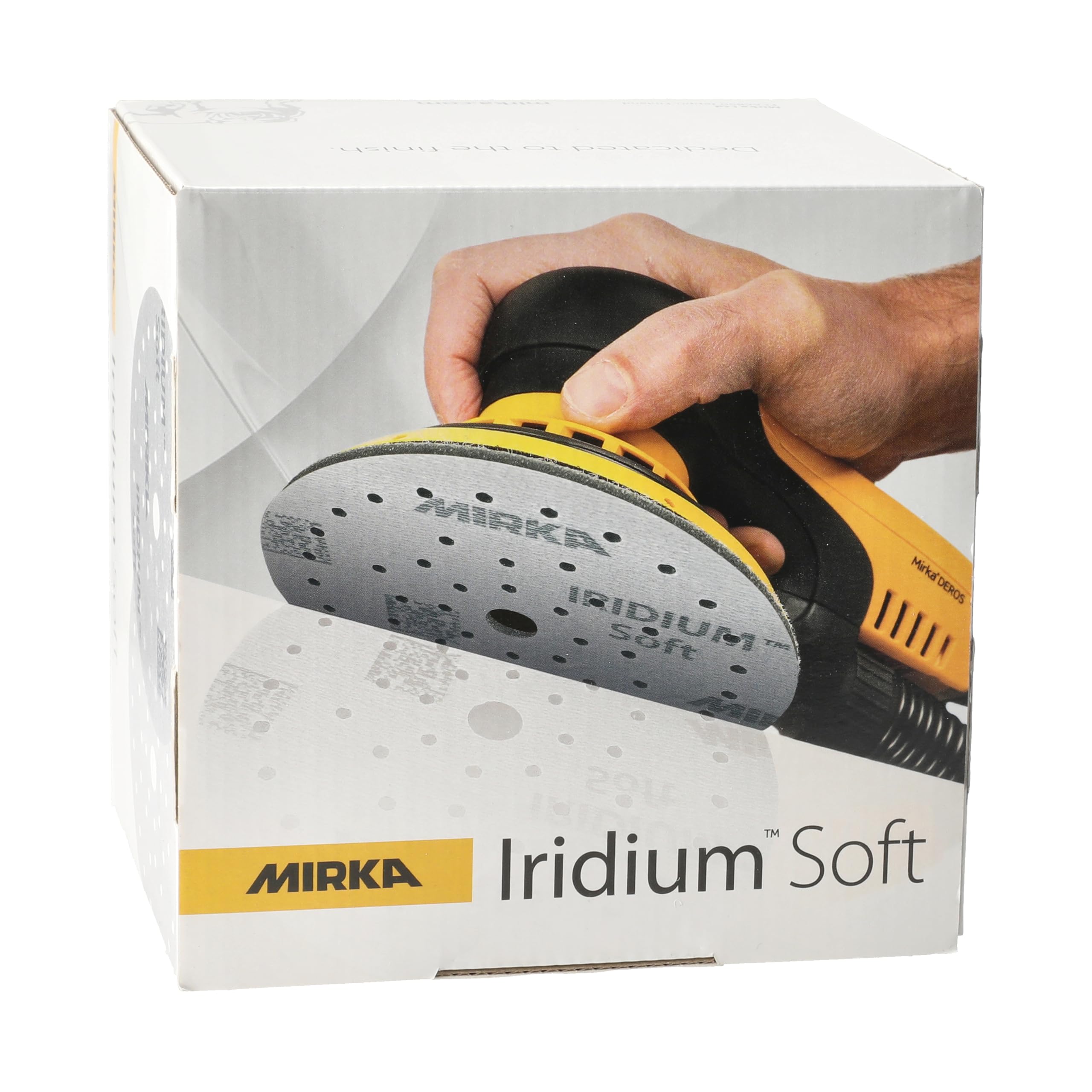 Mirka Iridium Soft discos lijadores Ø 125 mm/grano P500 / cierre adhesivo Multifit / 20 piezas/abrasivo con base de espuma para lijado preciso en seco, lijado de laca transparente, acabado