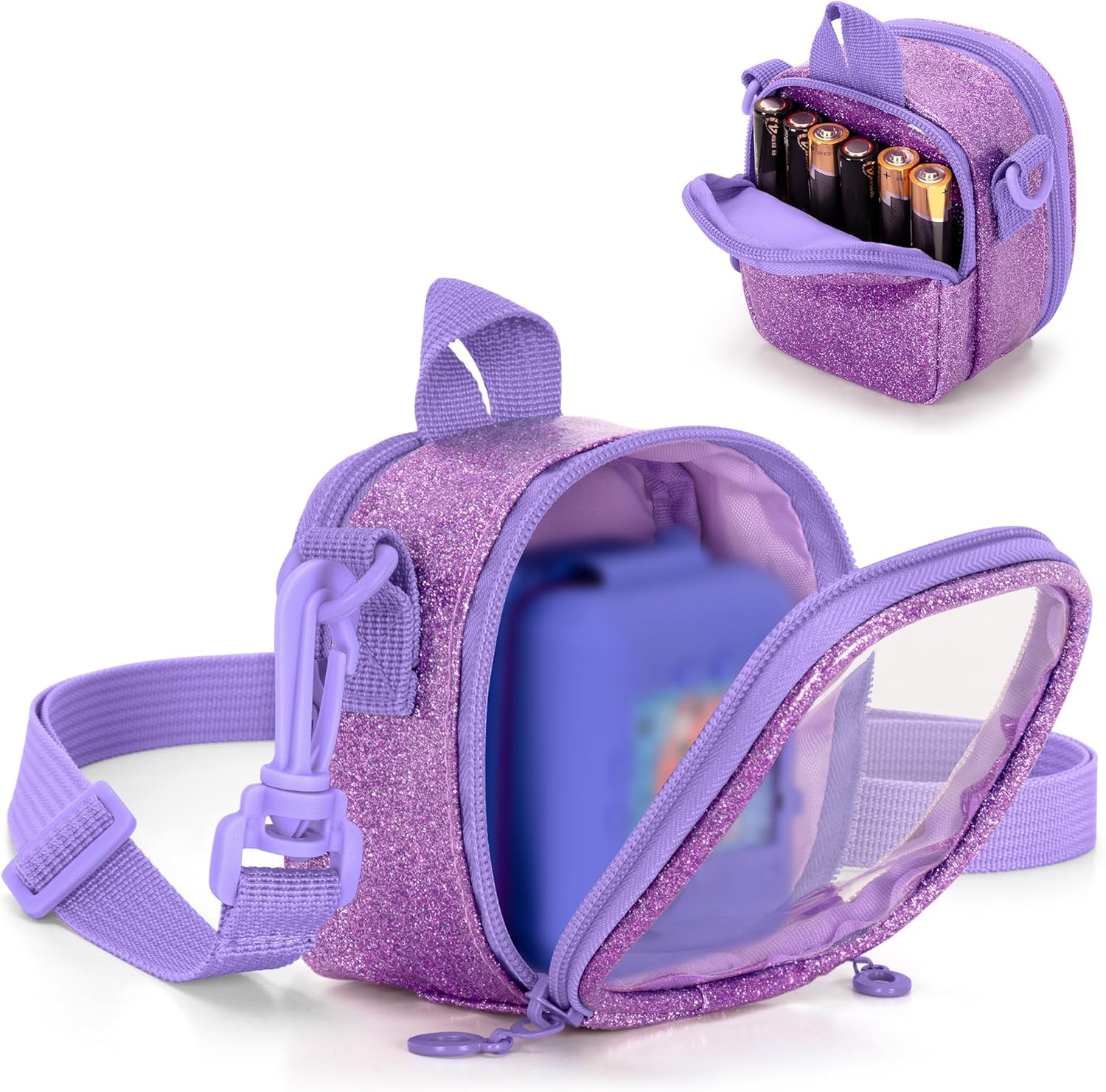 Product image of LoDrid Travel Carrying Case Compatible with Bitzee Interactive Toy Digital Pet, Storage Bag with Adjustable Shoulder Strap for Virtual Electronic Pets and Accessories, Purple, Bag Only