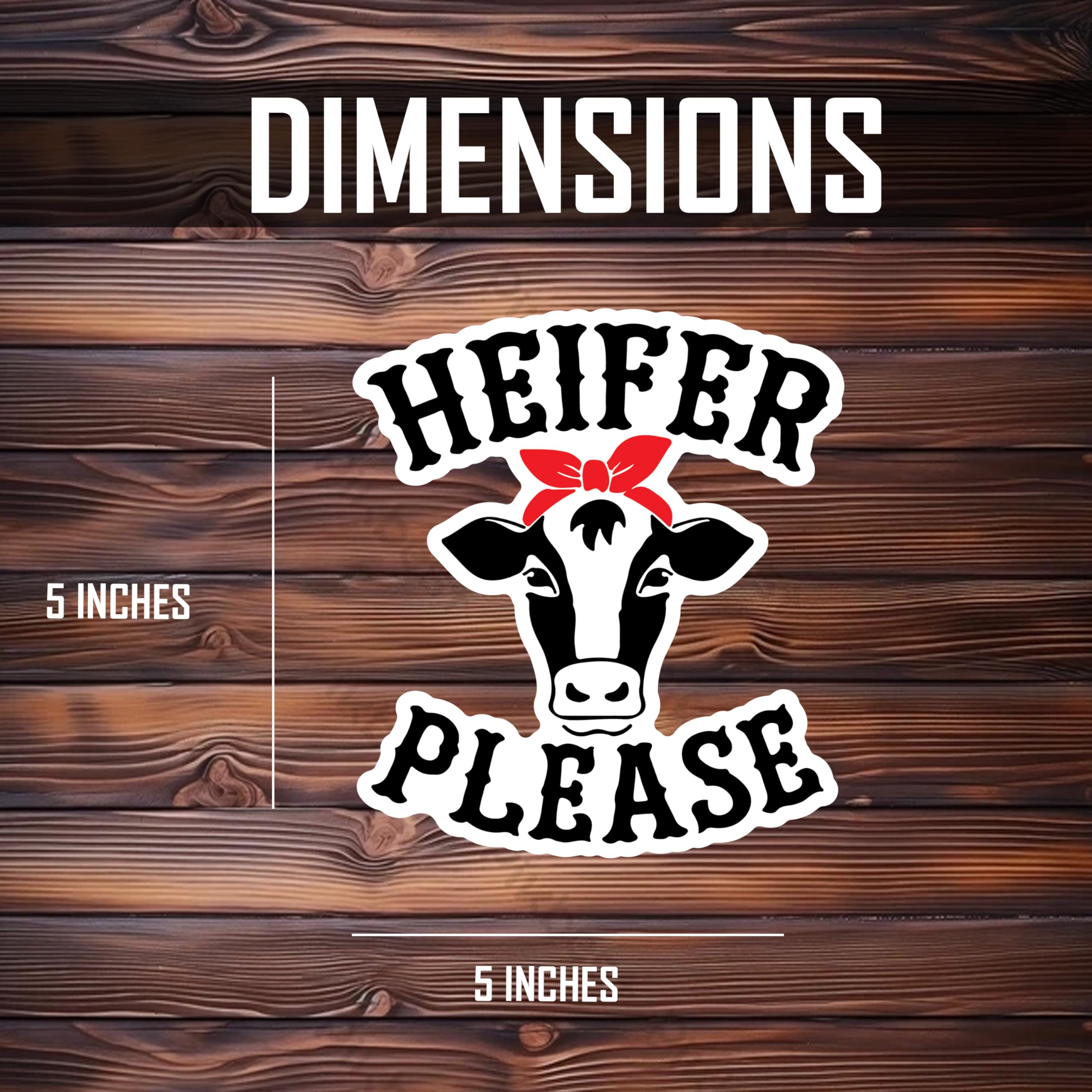 2 Pack Heifer Please Cow Calf Girl Vinyl Sticker Decal - 5 Inches - Funny Cute Cool Waterproof — view 9