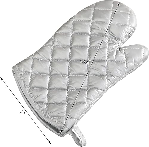 Miniatura 2 de New Star Foodservice 1028652 Guantes de horno de tela entretejidasilicona, hasta 400F, 13 pulgadas, juego de 2