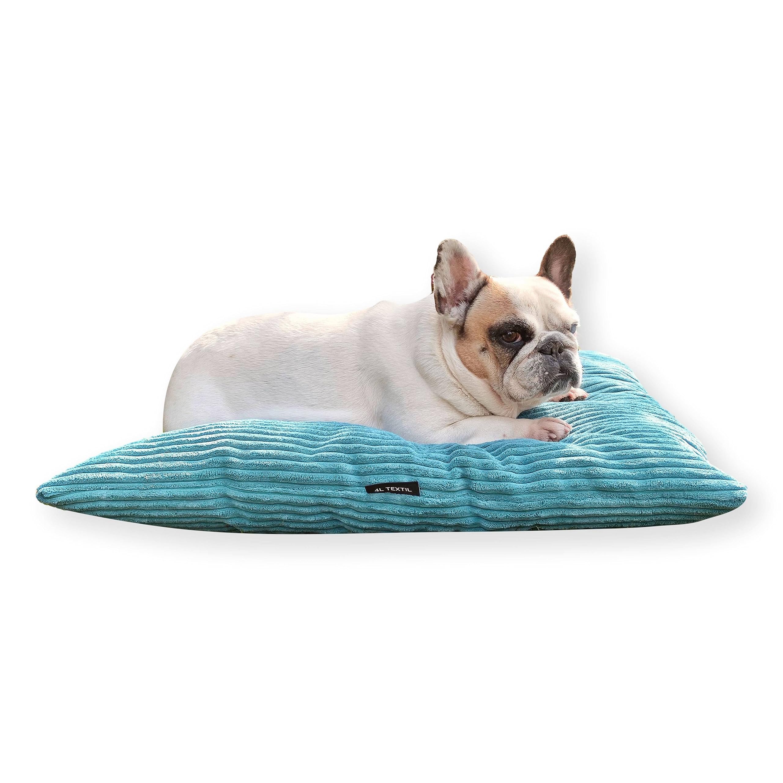 4L Textil ZOE Hondenkussen, wollig corduroy, hondenbed, voor grote honden, met overtrek en ritssluiting, knuffelig hondenkussen, wasbaar (100x80 cm, groen (stripes 4L Textil ZOE Hondenkussen, wollig corduroy, hondenbed, voor grote honden, met overtrek en ritssluiting, knuffelig hondenkussen, wasbaar (100x80 cm, groen (stripes