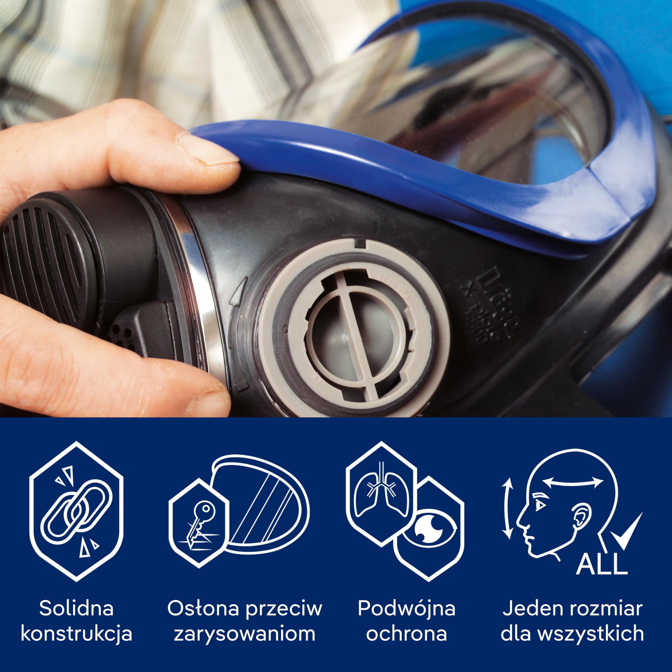 Dräger X-plore 5500 wysokiej jakości maska pełnotwarzowa z podwójnym | Połączeniem bagnetowym do zastosowań osobistych