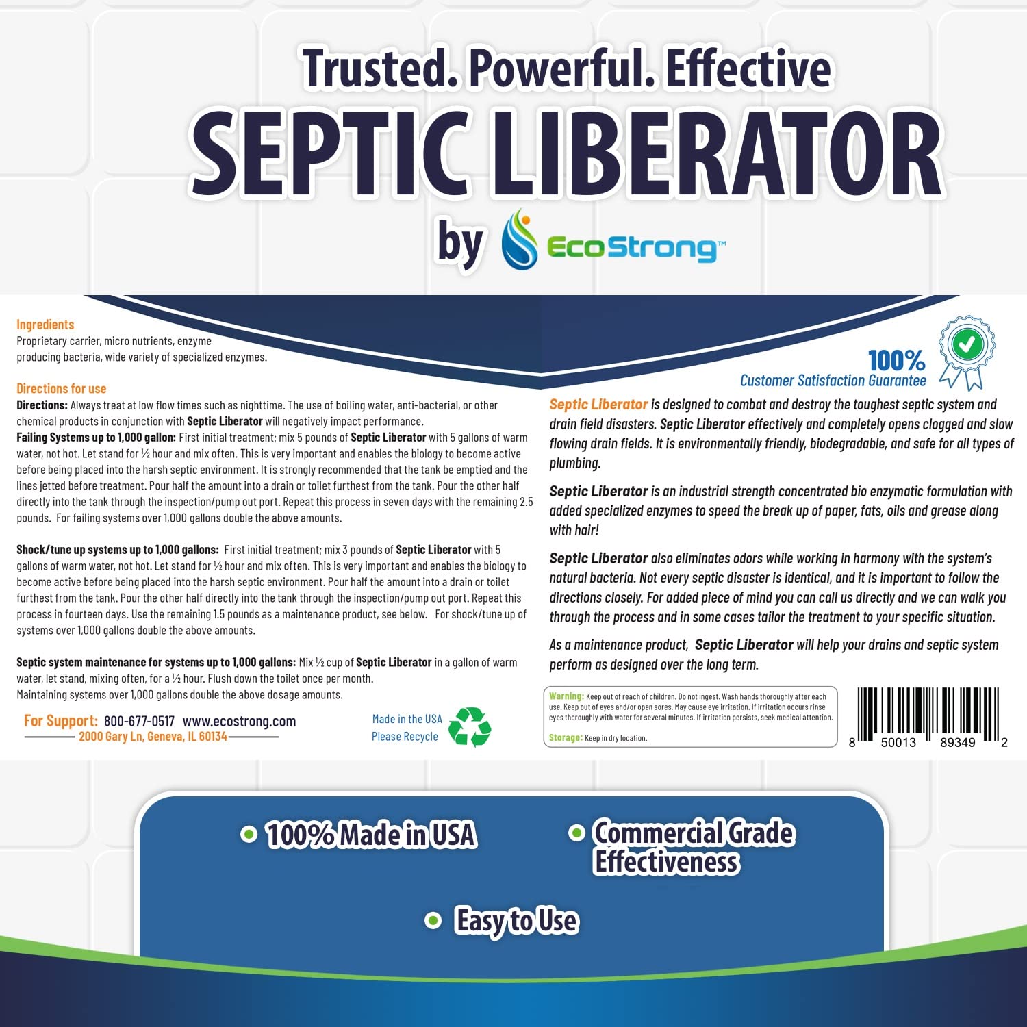 Septic Tank Shock Treatment Bio Enzyme Septic Safe Clears Leach & Drain Fields, Dissolves