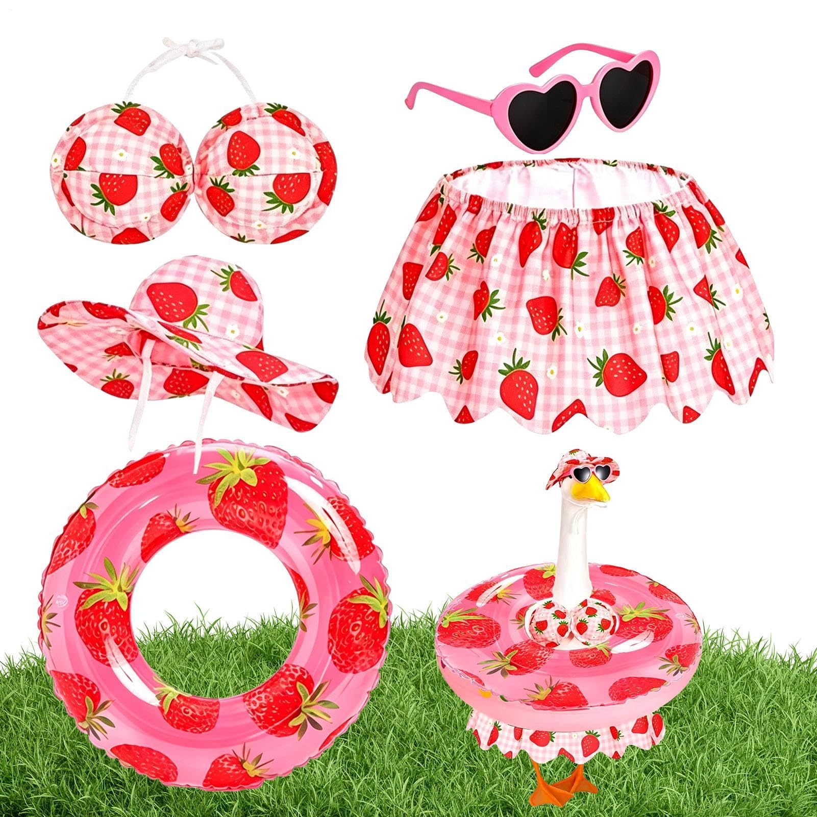 Style hawaïen d'été vêtement pour canard de jardin déco originale à lunettes