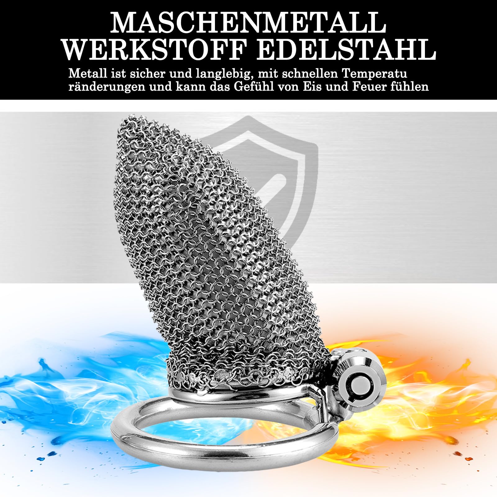 BDSMYEE Chastity cage in Acciaio inossidabile, chastity cage pene per Prevenire L'erezione, gabbia di castità per uomo, cock cage SM bondage slave sex toys (Lungo)