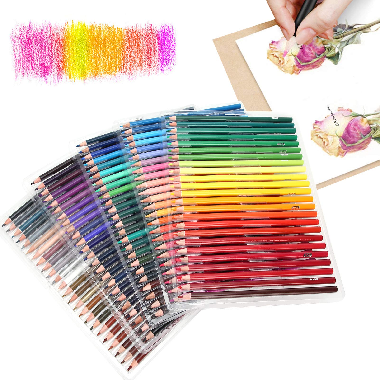 Changor Matite per Acquerelli da 120 Pezzi, Nucleo Morbido, Strumenti Artistici Durevoli per Artisti e Bambini, Pre-affilati in 120 Colori Unici