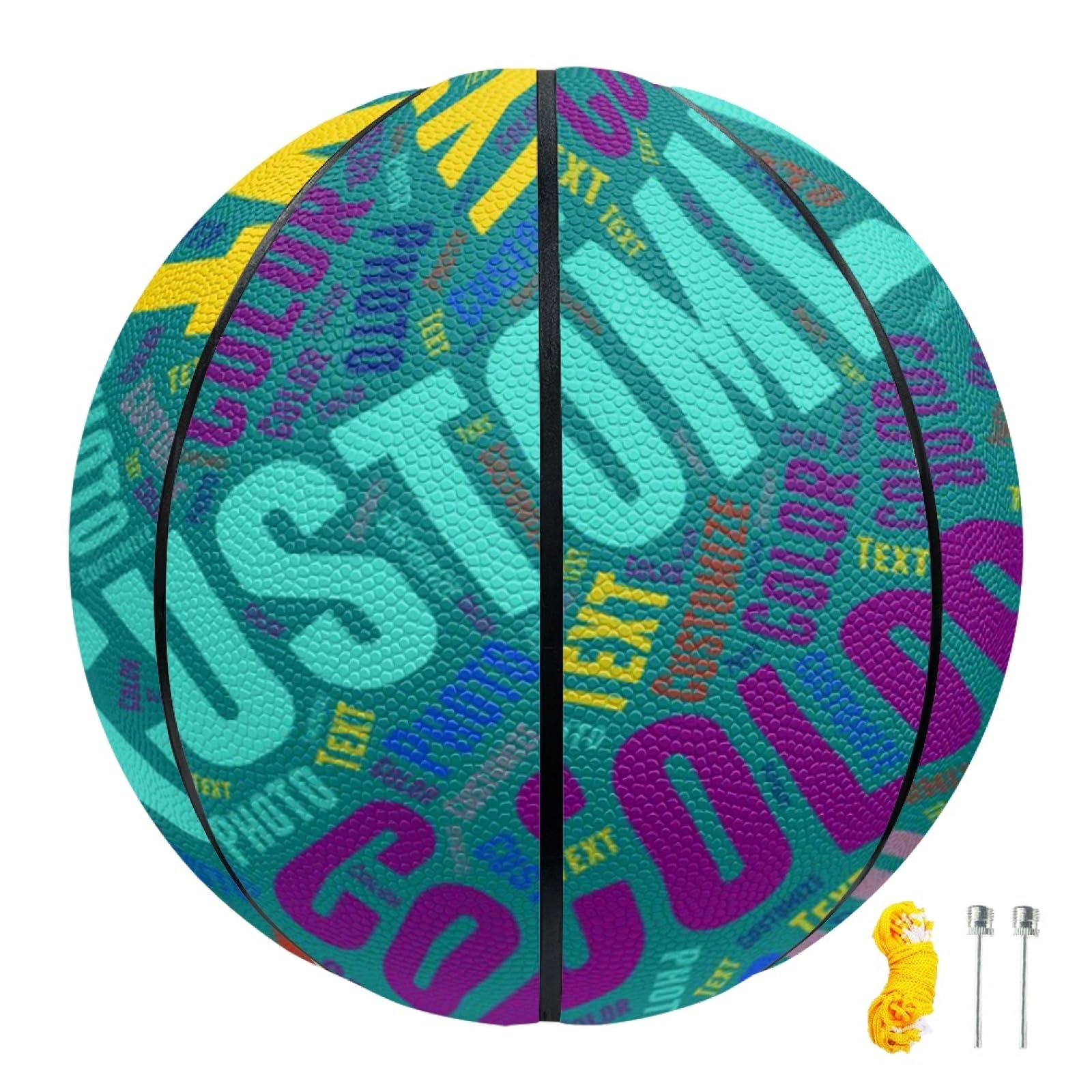 Ballon de Basket Personnalisable, Basket Personnalisable avec Votre nom Dessus, Taille 5 (27,5")/7(29,5"), Cadeaux Personnalisés, avec prénom et Texte Gravé Ballon de Basket