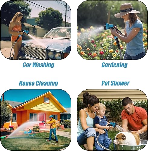 Miniatura 7 de Manguera de jardín de metal de acero inoxidable 304 de 75 pies, manguera de agua resistente con boquilla de 10 funciones, flexible, ligera, sin