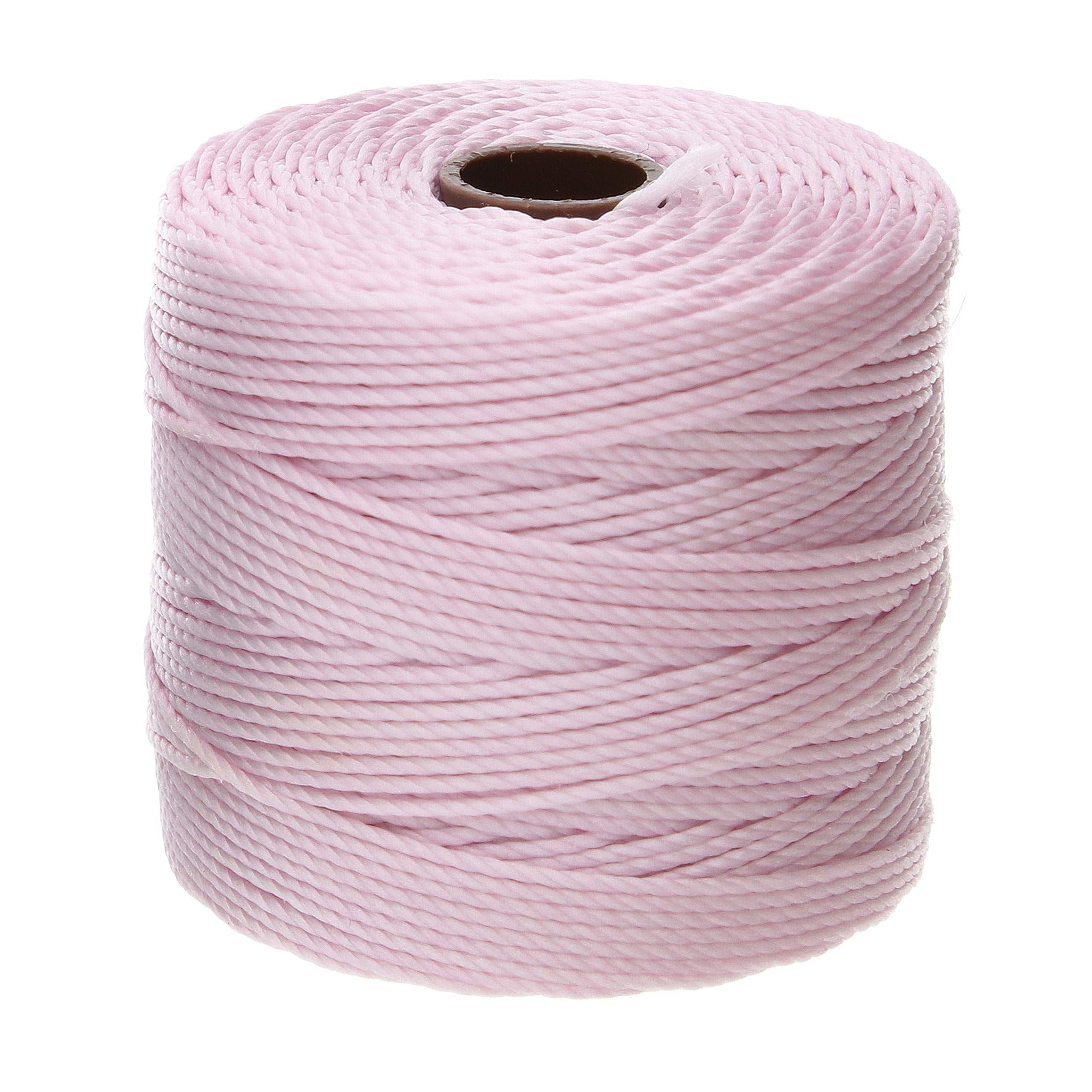 The Beadsmith S-Lon Bead Cord – .5 mm Twisted Nylon Cord for Stringing, Blush Color, TEX210, 77 Yard Spool