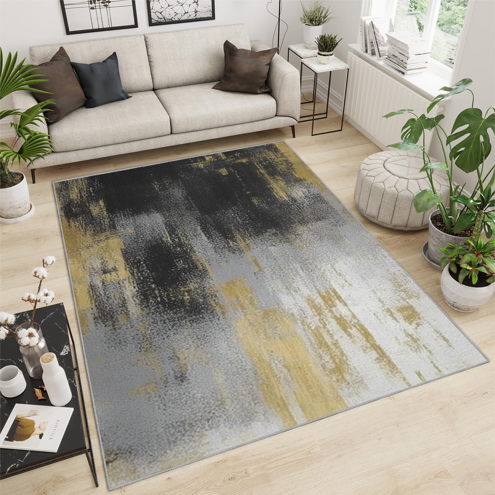 QDJKBL Area Rugs 70 X 140 Cm Simple European Medieval Prints, Retro Brown and Black Art Graffiti Rugs for Living Room, Indoor Area Rug Pattern Clear for Bedroom Living Room