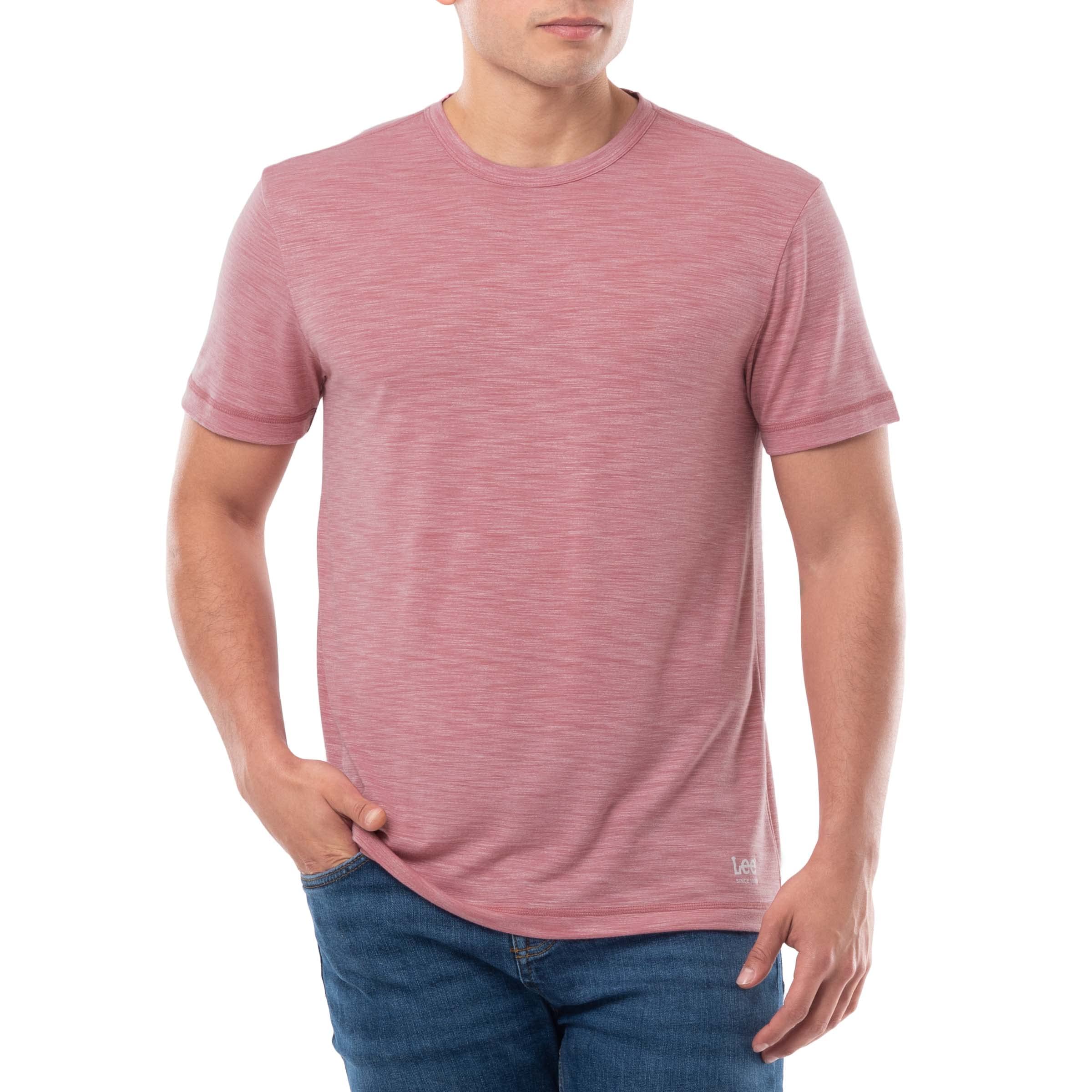 Lee Men's Quick Dry Short Sleeve Tee T-Shirt, Antique Blush Heather, 46/48