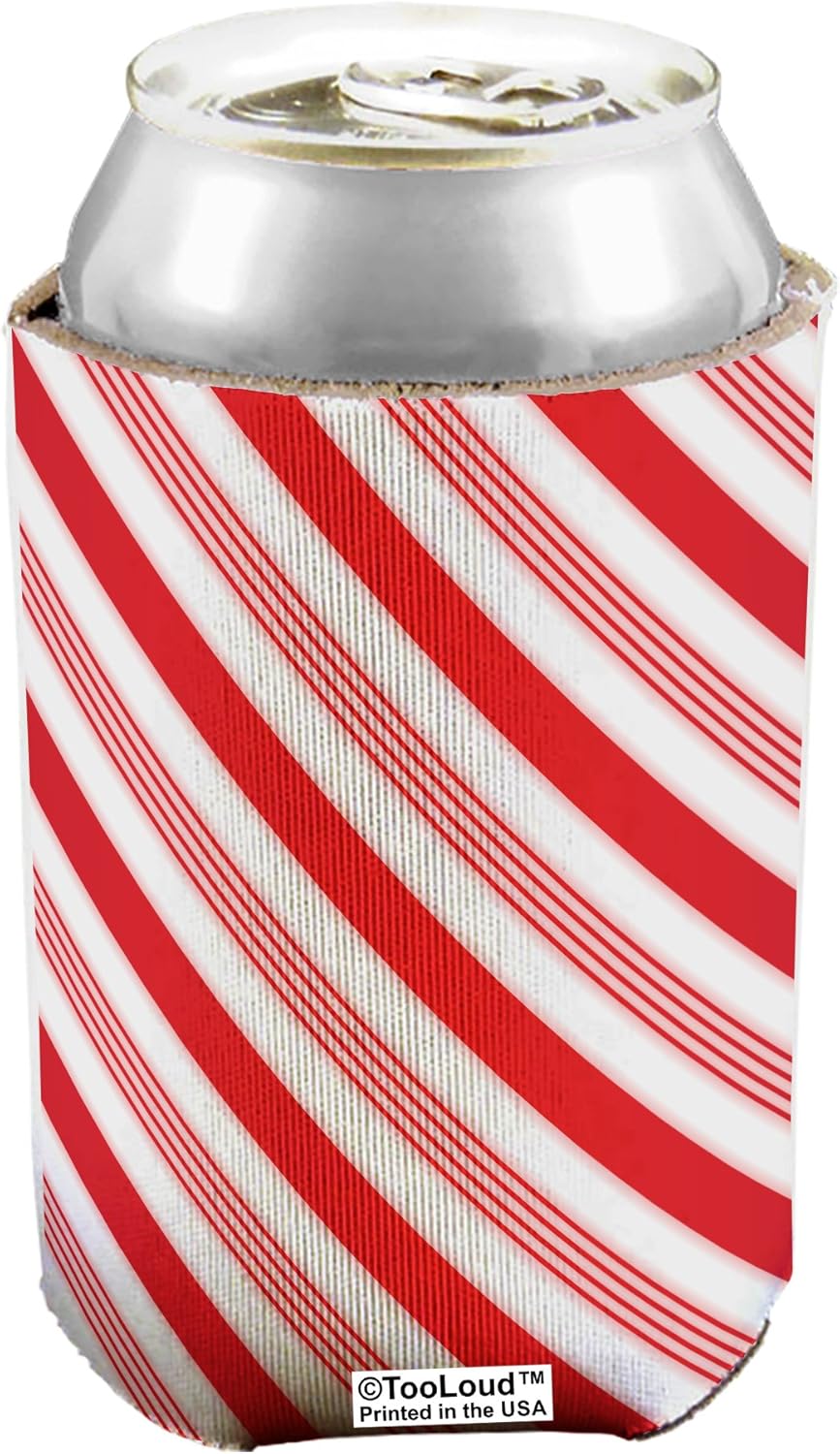 TooLoud Red Candy Cane Can/Bottle Insulator Coolers - 12 Pieces All Over Print