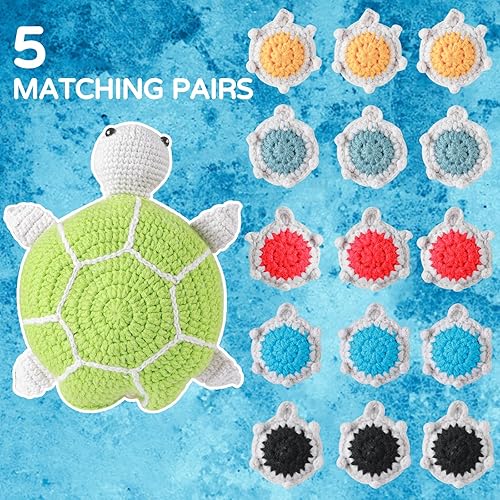 Miniatura 3 de Imcrasy Kit de ganchillo para principiantes con lecciones en video paso a paso  Kit de ganchillo de 16 piezas de lindas tortugas con accesorios