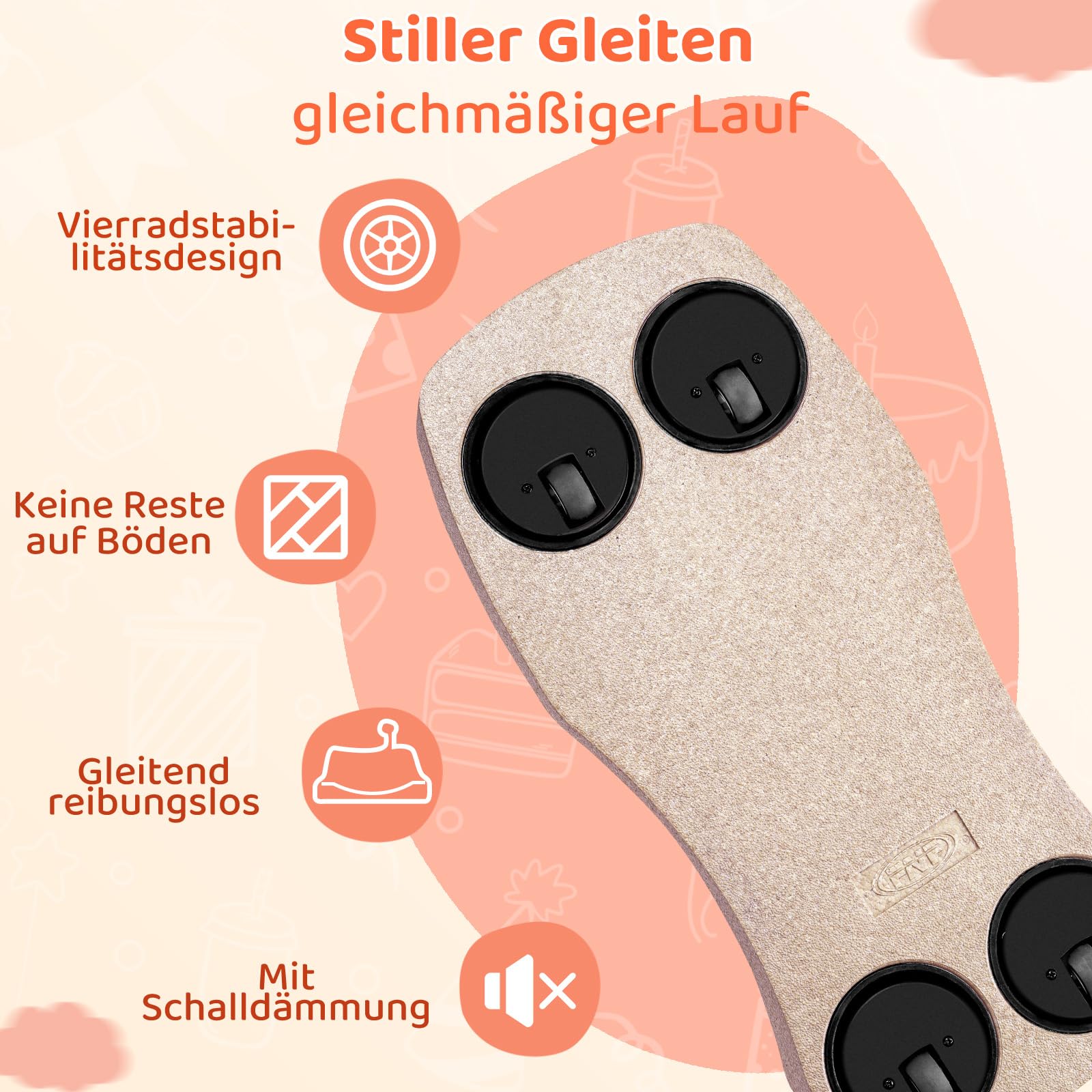 MAMIZO 5 in 1 Rutschauto ab 1 Jahr, Babyrutscher mit 4 PCS Geräuschlose Räder, Babyroller bis 20kg, Babyrollbrett, EPP, Baby Walker, Wippauto, Rutschfahrzeug, Baby Spielzeug Rutschauto, Indoor, Beige