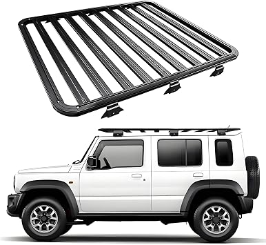 Cross Bar Frame Aluminum Car Roof Rack Luggage Telescopic Side Ladder Tailladder Compatible with Suzuki Jimny 5 Doors 3(5 Doors 200x122 cm)