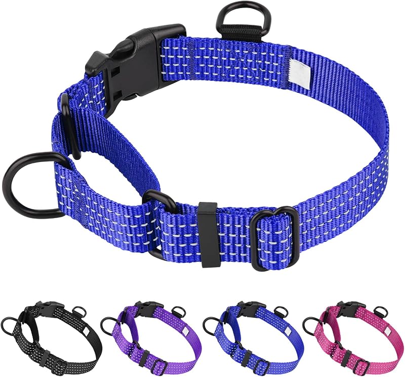 Coleira Martingale para Cães em Nylon com Fecho Rápido Dlitk (M, Navy Blue)