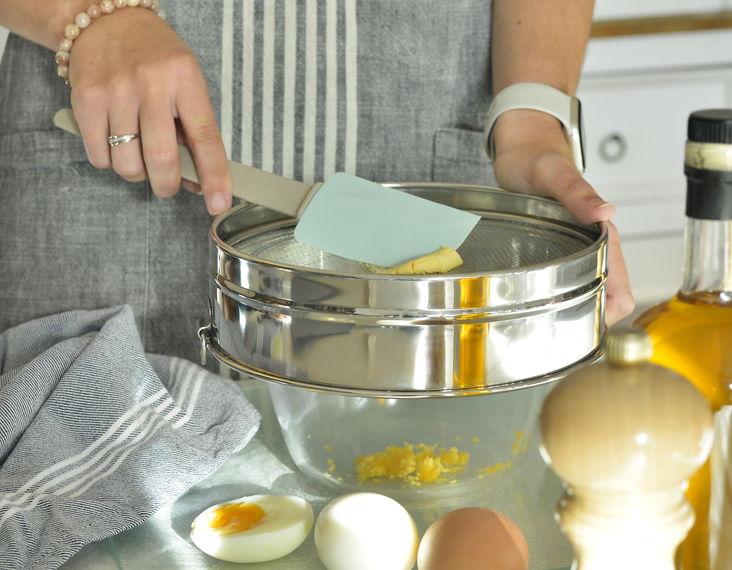 Artame ART69520 Tamis à Farine Inox Ø 20cm 3 Grilles Interchangeables Mailles Fines Moyennes Grosses