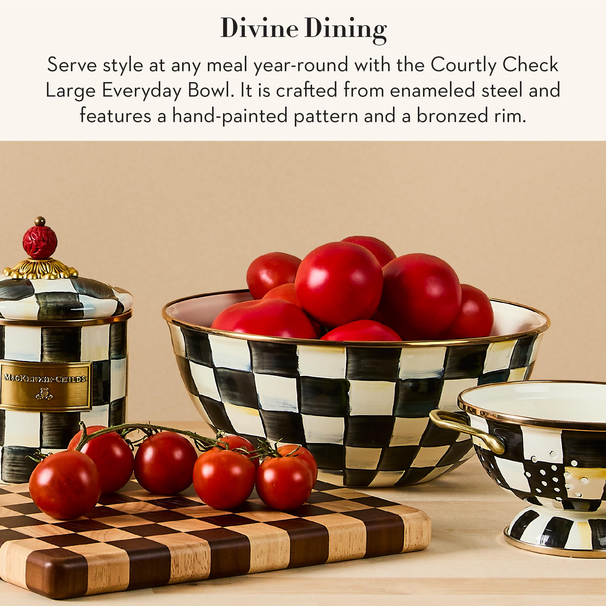 MACKENZIE-CHILDS Enamel Everyday Bowl, Serving Bowl for