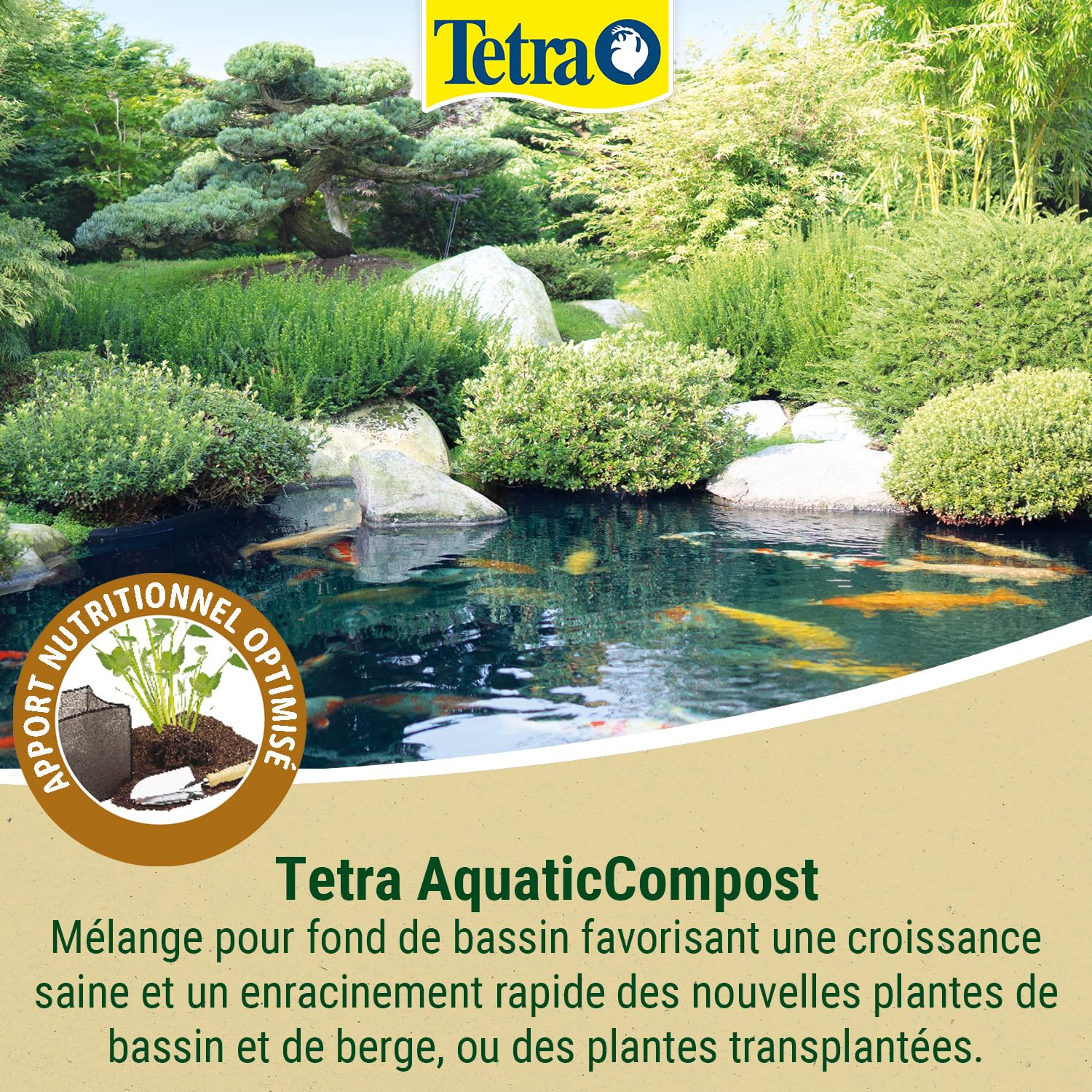 Tetra Pond AquaticCompost - Engrais, Terreau pour Fond de Bassin – Nutriments pour Plantes de Bassin de Jardin et d’Ornement - Favorise la Croissance des Plantes – 16 L