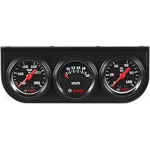Bosch SP0F000037 Style Line 1-1/2" Mini Triple Gauge Kit Black Dial Face, Black Bezel