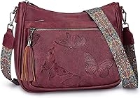 BELTANA Women's Vegan Leather Butterfly Crossbody Bag - Trendy Hobo Purse with Adjustable Strap, Multiple Pockets, Lightweight